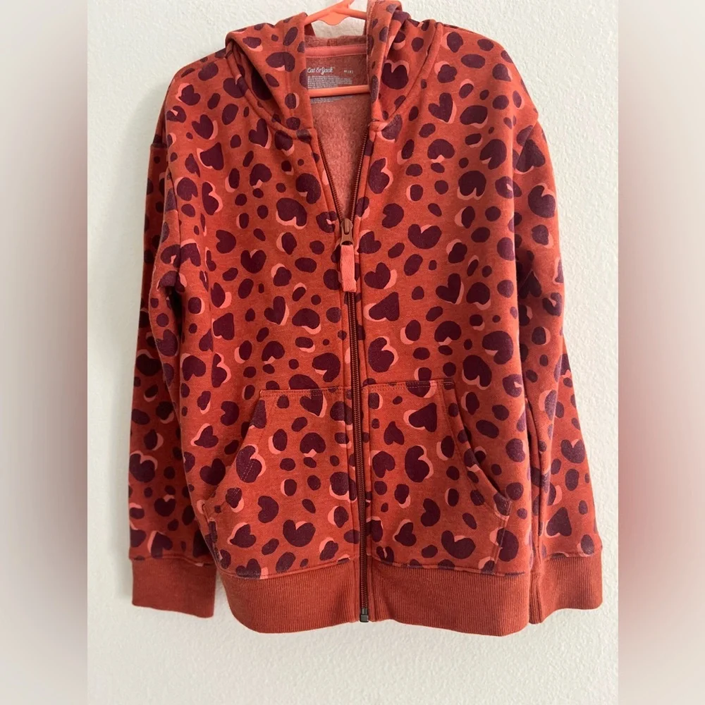 Cat & Jack Red Heart Print Kids Hoodie - Picture 7 of 14